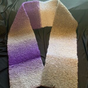 Purple and Brown Knit Scarf